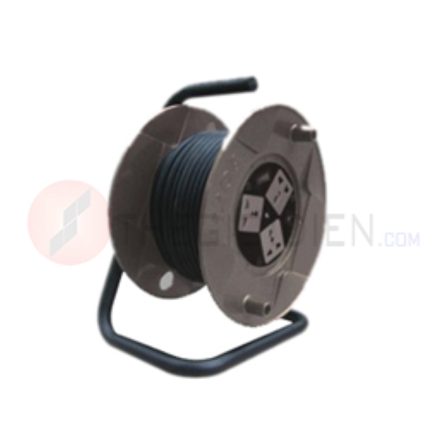 Ổ cắm kéo dài 50 mét 2 lõi, 3 ổ cắm, 1 công tắc, 15A 250VAC - QT50-2-15A